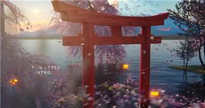 AE 15059 樱花富士山片头 ae素材