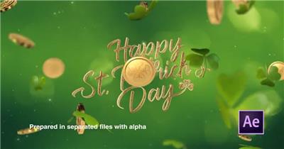 AE 15168 魔术帽撒绿叶片头 ae素材