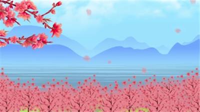 卡通大自然花水背景循环舞台背景视频素材免费下载 万图聚视频素材网