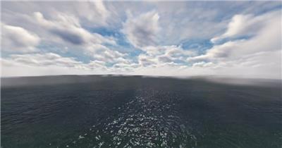  三维动画天空 云彩 云 水 大海 雾