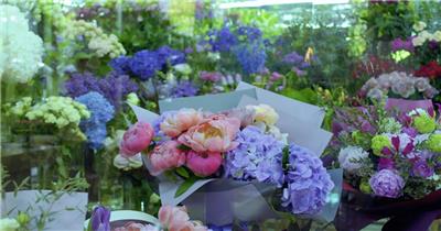花店各种鲜花玫瑰高清实拍