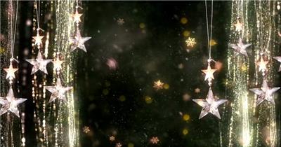 圣诞节圣诞挂星粒子舞台背景视频