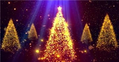 旋转的发光粒子圣诞树