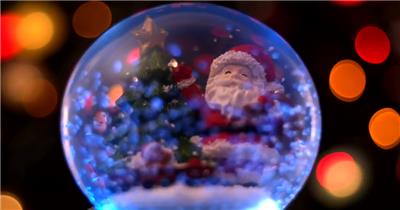 圣诞节圣诞老人魔法球散景视频