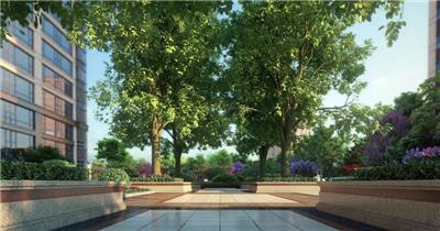三维地产 小区园林 树木 绿化 广场 镜头 视频素材