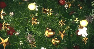 圣诞装饰品粒子动画视频