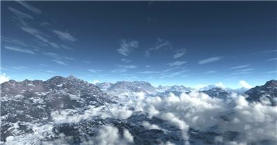 航拍冬季雪山山脉云雾风景视频素材