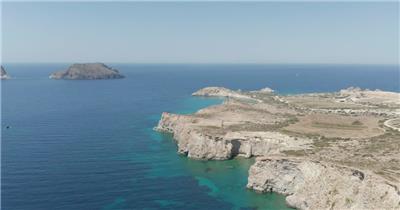 蓝色大海和海岸线景观美景视频