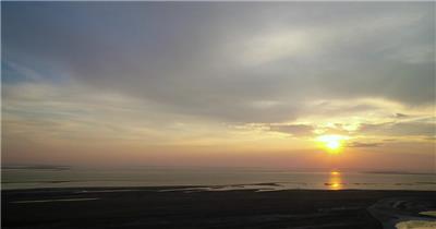 日落夕阳下的海滨美景视频素材