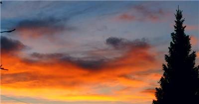 日落夕阳美丽的彩云视频