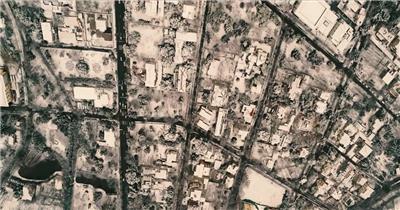 青岛城市冬雪沐阳光早晨景观鸟瞰