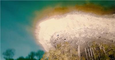 浙江宁波亭下湖唯美色彩景观鸟瞰