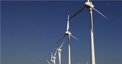 风车转动风力发电绿色能源视频素材