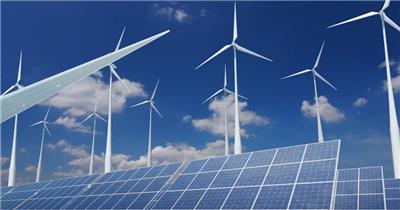 风车转动风能发电绿色能源视频素材
