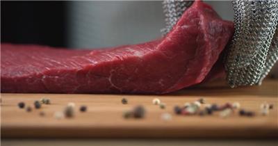 特写肉制品切割腌制高清实拍背景视频