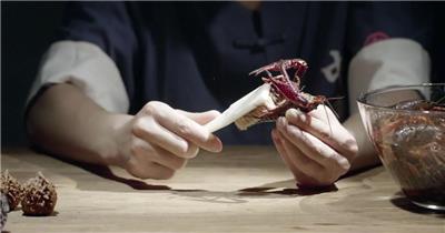 小龙虾视频实拍素材小龙虾制作修剪小龙虾