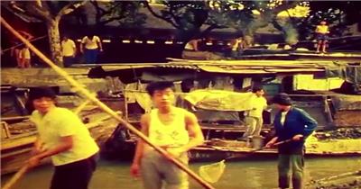 80年代南方水乡广州城市交通景观历史视频素材