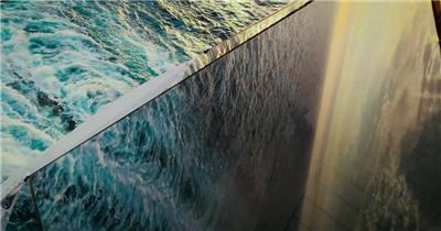 4K实拍唯美大气船尾海面波浪视频素材