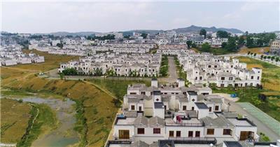 航拍扶贫搬迁新农村党政宣传致富视频素材 (1)