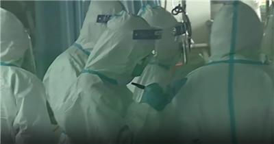 战疫情抗击新冠病毒一线医护人员视频素材