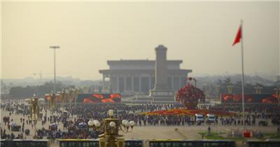 北京 天安门 全景 延时 人流