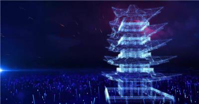 大气唯美粒子年会背景视频