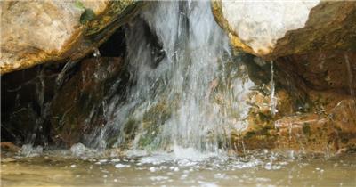 喷泉小溪瀑布实拍镜头