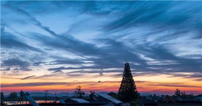 傍晚黄昏延时实拍镜头