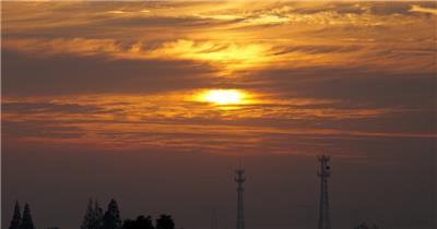 清晨日出延时实拍镜头
