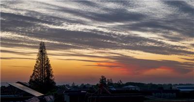 日落晚霞延时实拍镜头