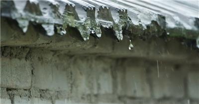 下雨水青瓦滴落4K实拍