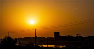 早晨日出延时实拍镜头