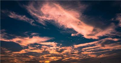 延时摄影夕阳彩霞非常壮观的彩云飘