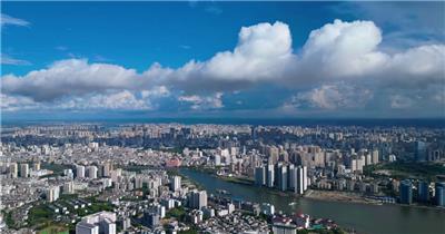 海口蓝天白云延时风光