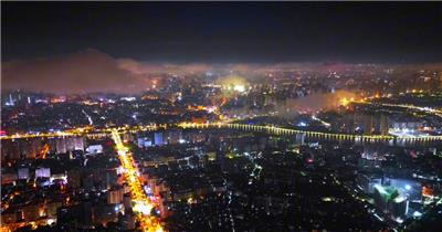 航拍海南城市延时风光