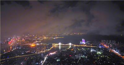 航拍海南城市延时风光