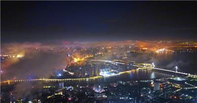 航拍海南城市延时风光