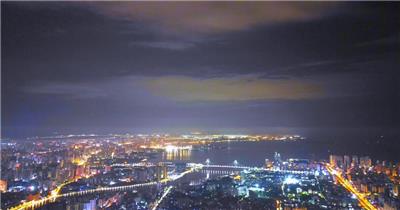 航拍海南城市延时风光