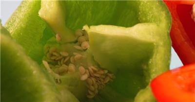 有机绿色蔬果彩椒新鲜的诱人微距超写实视频素材