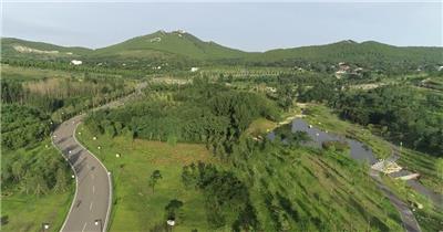 航拍体育公园绿色运动休闲公园视频素材