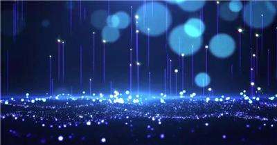 蓝色唯美粒子光效视频背景素材