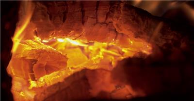 燃烧的炭火篝火木炭火焰