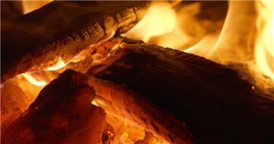 土灶台木炭火焰柴火堆篝火苗