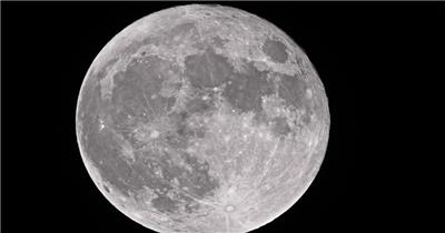 超级月亮超大满月球长焦特写