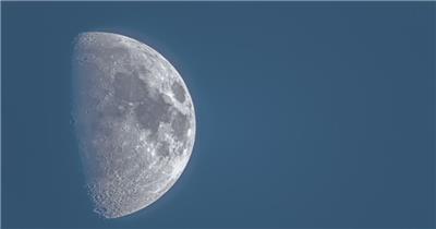 超大半月球月亮月牙移动延时