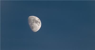 月亮月球半月长焦延时特写