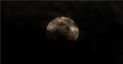 夜晚云中月亮月球拨云见月