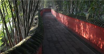 成都武侯祠红墙砖瓦实拍视频素材