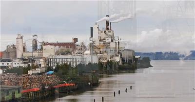 工厂工业废气排放大气污染自然生态环境破坏