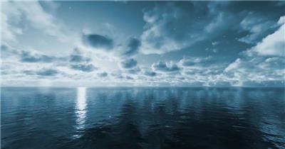 2K蔚蓝大海蓝天白云夜色视频素材
